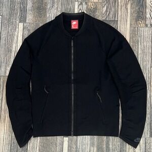 🔥🔥 NIKE TECH Black Zip Up Sweatshirt Jacket Men Sz Small - Workout Run - EUC